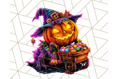 Bright Halloween Dinosaur PNG Clipart with Holiday Elements Product Image 3