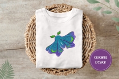 Hand Drawn Halloween Illustration, Blue Moth PNG Product Image 3