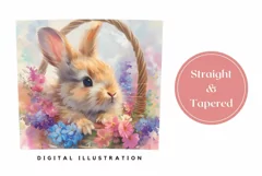 Cute Easter Tumbler Template, Floral Bunny Tumbler Design Product Image 3