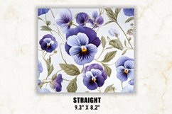 Pansy Flowers Tumbler Wrap | Flower Tumbler Sublimation Product Image 3