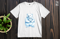 Watercolor Polar Bear With Heart Clipart Sublimation PNG Product Image 3