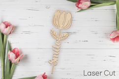 Tulip flowers with Smile sign svg, Mom day Laser engraving Product Image 1