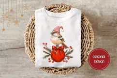 Cartoon Christmas Bird Illustration, Christmas Balls PNG Product Image 3