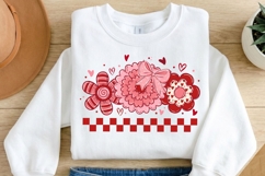 Valentine Floral PNG, Pink Bow Flower PNG, Cute Valentine Product Image 1