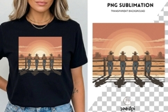Western Cowboy Sunset PNG | Vintage Desert Cowboys Clipart Product Image 3