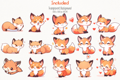 Cute Fox 62 Cliparts Collection Product Image 3