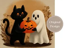 Halloween Ghost Tumbler, Vintage Halloween Tumbler Design Product Image 3