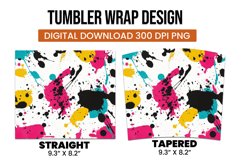 Colorful abstract splashes tumbler wrap sublimation design Product Image 3