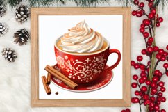 Christmas Cake Clipart, Christmas Cappuccino Clipart Product Image 3