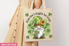 Kiss me I might be Irish PNG, St Patricks Day Gnome Sublimat Product Image 3