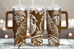 Tumbler laser svg| 40oz Tumbler Christmas Cardinal bird wrap Product Image 3