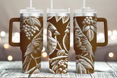 Tumbler laser svg| 40oz Tumbler Christmas Cardinal bird wrap Product Image 3