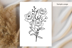 Hand Drawn Peonies Floral Bouquet SVG Product Image 3