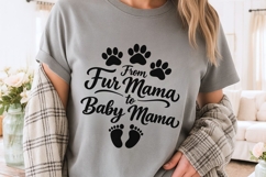 From Fur Mama To Baby Mama Svg, Pregnancy Announcement Svg. Product Image 4
