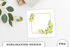 Watercolor Lemons Gold Frame png Product Image 3