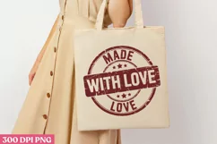 Made With Love PNG, Valentines Day Stamps Clipart PNG Product Image 3