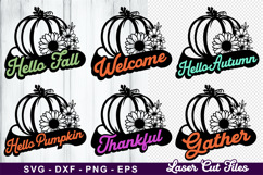 Fall Autumn Thanksgiving Pumpkin Sign SVG Laser Cut Files Product Image 3