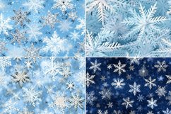 Blue Snowflake Digital Paper Bundle, Craft Paper Product Image 3