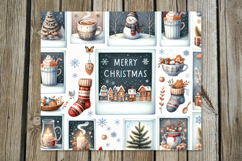 Xmas collage | 4 vintage Skinny tumbler sublimation designs Product Image 3