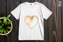 Watercolor Pastel Heart Illustration Clipart Sublimation PNG Product Image 2