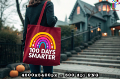 100 Days Smarter Rainbow PNG Product Image 4