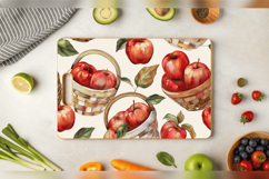 Watercolor Fall Apple Baskets Cutting Boards sublimation Des Product Image 3