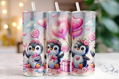 Penguin Valentine's Day Tumbler Wrap Sublimation Product Image 1
