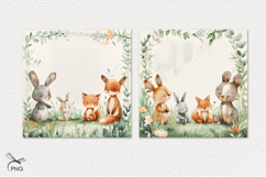 Cute little animals digital paper, background clipart Product Image 3