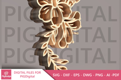 Hummingbird Hibiscus 3D SVG Product Image 3