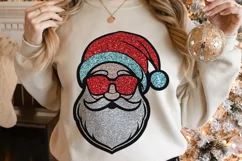 Glitter Santa PNG, Santa SVG, Santa with sunglasses PNG Product Image 4
