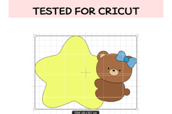 Cute Bear with Star SVG | Kawaii Teddy Bear Clipart | Baby S Product Image 3