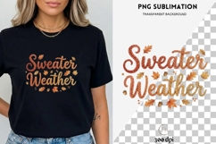 Sweater Weather PNG | Cozy Autumn Quote Clipart Product Image 3