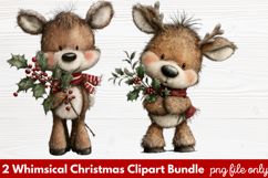 2 Whimsical Christmas Clipart | Cute Festive Holiday PNG Product Image 1
