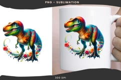 Dinosaur with flowers png design for T-shirts Product Image 3