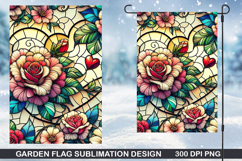 Flowers Garden Flag Sublimation| Flower Garden Flag PNG Product Image 1