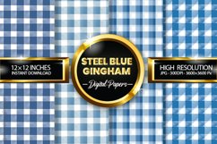 Steel Blue Gingham Digital Papers 04 Variations Product Image 1