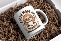 Funny Sloth PNG Bundle 19 Lazy &amp; Caffeinated Sublimation Product Image 3