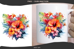 Tropical exotic flowers png design for T-shirts Product Image 3