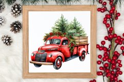 Christmas Cars Watercolor clipart, Christmas Cars Clipart Product Image 3