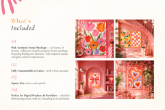 50 Girly Pink Aesthetic Frame Mockup Product Image 3