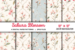Sakura Blossom Digital Paper JPG Product Image 1