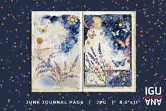 Night Garden Junk Journal Celestial Vintage Printable Page