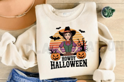 Howdy Halloween Cowgirl Sublimation PNG Design Product Image 3