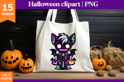 Creepy Cute Halloween clipart, Neon Gothic Halloween Clipart Product Image 3