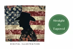 American Flag Tumbler Wrap, Cowboy Sublimation Tumbler PNG Product Image 3
