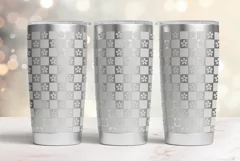 Tumbler laser svg|20oz Tumbler Checkered wrapIGroovy pattern Product Image 2