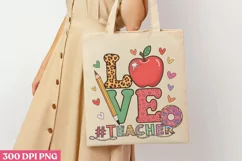 Love #Teacher PNG, Mardi Gras Sublimation PNG Product Image 3
