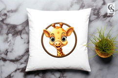 Cute Baby Giraffe Cartoon Clipart Sublimation PNG Product Image 3