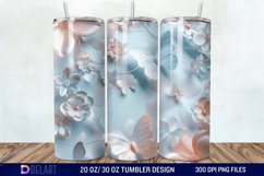 3d Pastel Butterflies &amp; Flowers Tumbler Wrap Product Image 1
