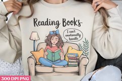 Reading books PNG, Funny Retro Girl sublimation PN Product Image 3